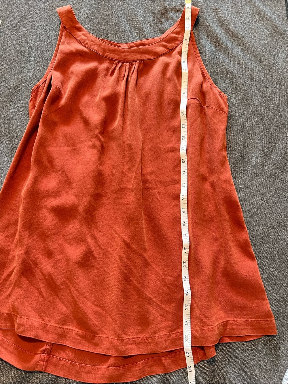 Soft Surroundings Rust Sleeveless Tunic Tank Top Smocked Back Women’s Medium - Picture 6 of 6